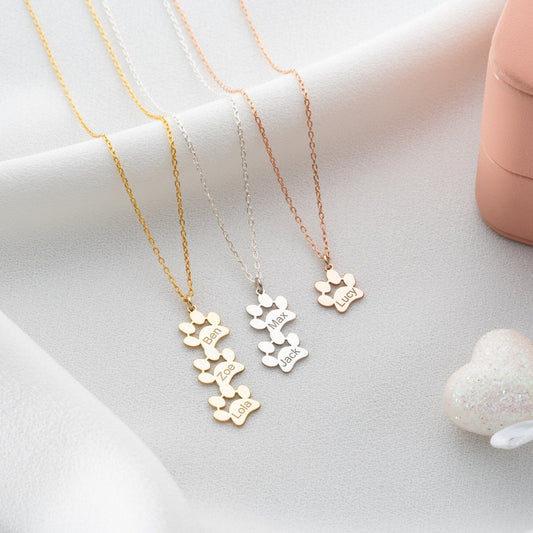 Personalized Pet Paw Print Name Neckname Christmas Keepsake Gift For Dog Cat Mom
