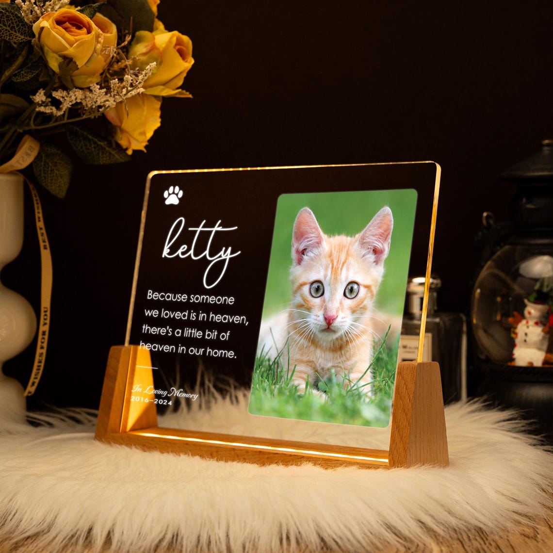 Personalisiertes Hundefoto Pfoten-Nachtlicht Haustier-Erinnerungsgeschenk für Tierliebhaber 