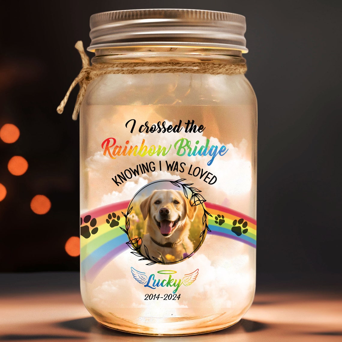 Personalisiertes Hundefoto Pfoten-Nachtlicht Haustier-Erinnerungsgeschenk für Tierliebhaber 