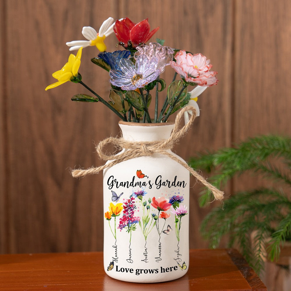 Fleur en verre personnalisée pour le mois de naissance, cadeaux uniques pour maman, grand-mère, fête des mères, idées cadeaux de Noël