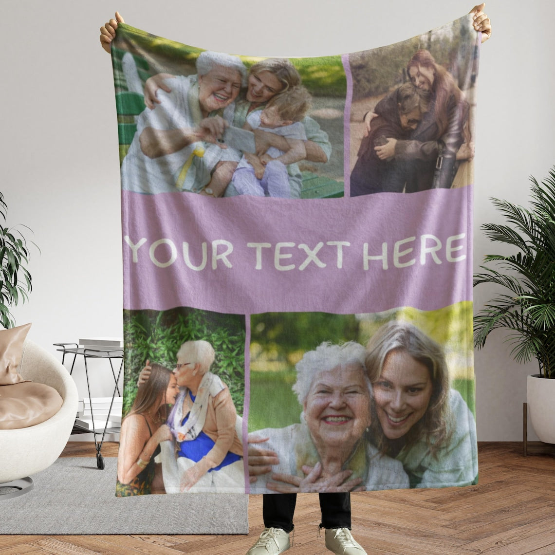 Custom Pet Photo Collage Blanket – Personalized Comfortable Blanket Gift for Dog & Cat Lovers Birthday & Christmas Gift
