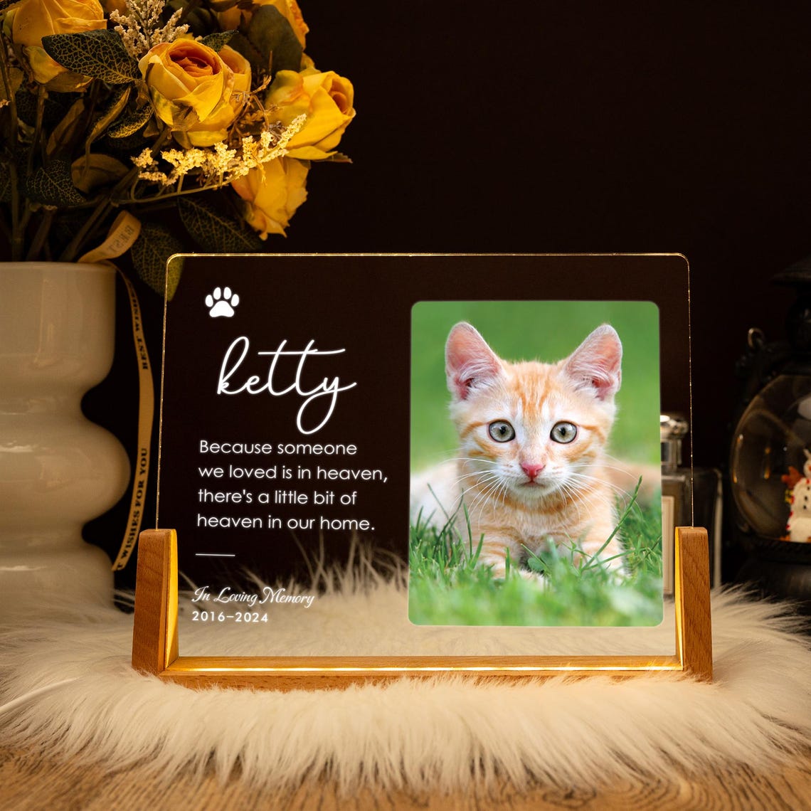 Personalisiertes Hundefoto Pfoten-Nachtlicht Haustier-Erinnerungsgeschenk für Tierliebhaber 