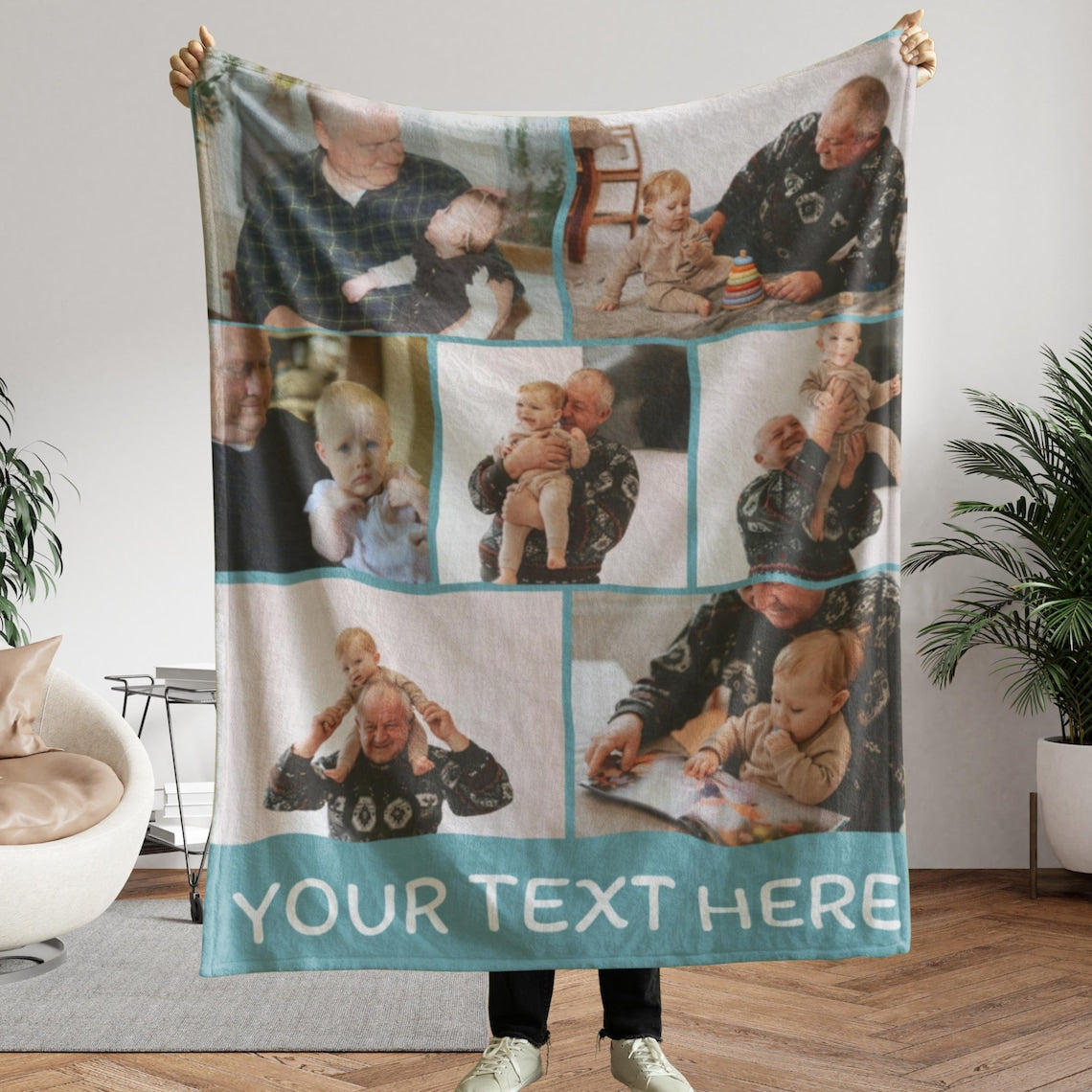 Custom Pet Photo Collage Blanket – Personalized Comfortable Blanket Gift for Dog & Cat Lovers Birthday & Christmas Gift
