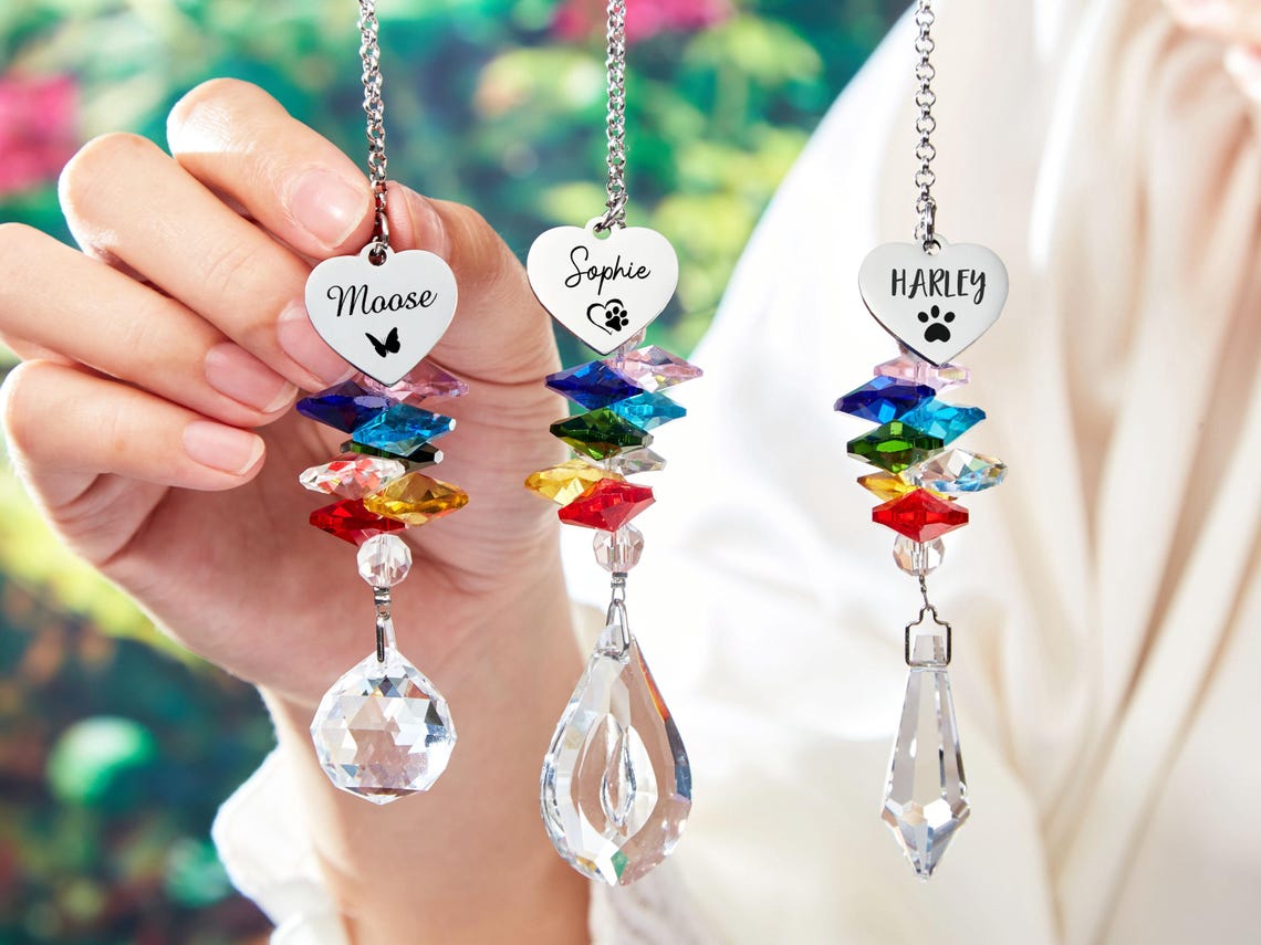Custom Rainbow Bridge Pet Suncatcher – Dog/Cat Remembrance & Memorial Gift