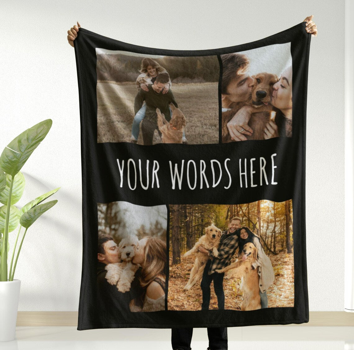 Custom Pet Photo Collage Blanket – Personalized Comfortable Blanket Gift for Dog & Cat Lovers Birthday & Christmas Gift