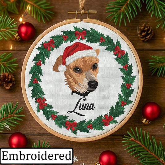 Ornement personnalisé en bois pour portrait d'animal de compagnie, cadeau commémoratif pour animaux de compagnie, cadeau de Noël pour les amoureux des animaux