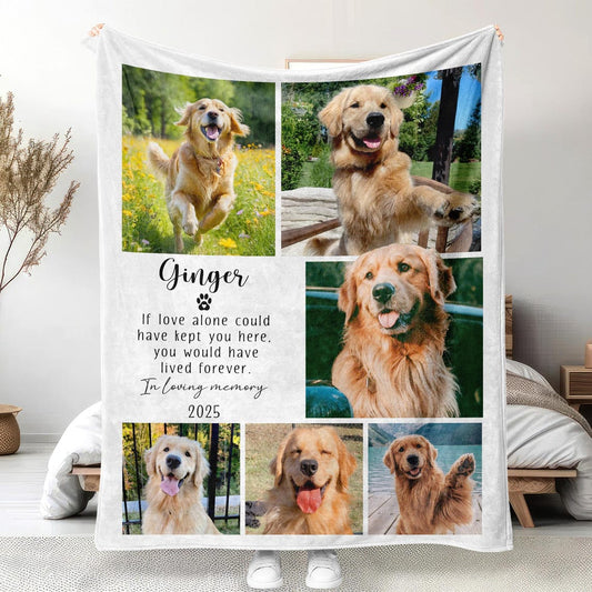 Personalized Dog Memorial Photo Blanket Sympathy Gift For Pet Lovers