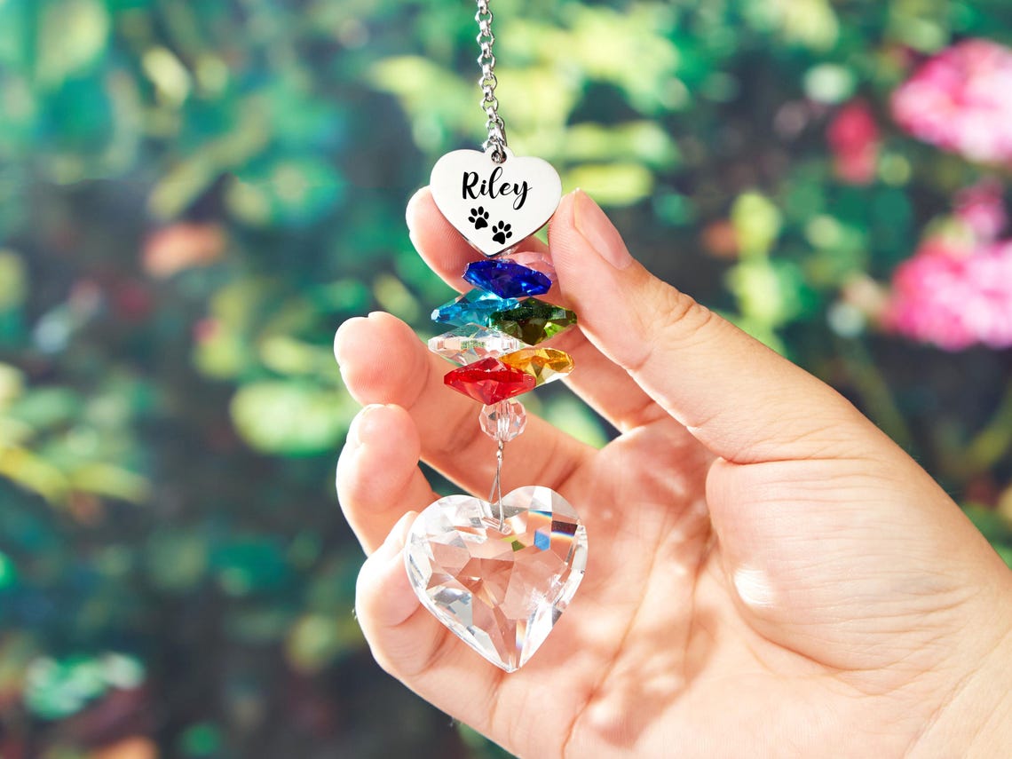 Custom Rainbow Bridge Pet Suncatcher – Dog/Cat Remembrance & Memorial Gift