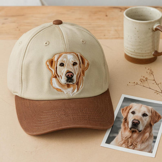 Personalisierte Haustier Ohren Lineart Leder Patch Hut Baseball-Cap für Tierliebhaber