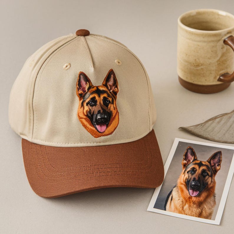 Personalisierte Haustier Ohren Lineart Leder Patch Hut Baseball-Cap für Tierliebhaber