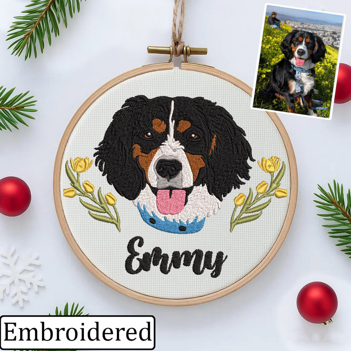 Ornement personnalisé en bois pour portrait d'animal de compagnie, cadeau commémoratif pour animaux de compagnie, cadeau de Noël pour les amoureux des animaux