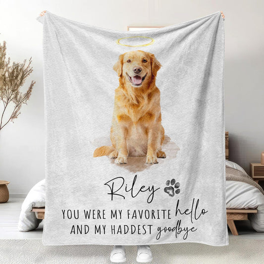Custom Pet Photo Blanket Dog Memorial Gift For Dog Mom Dad