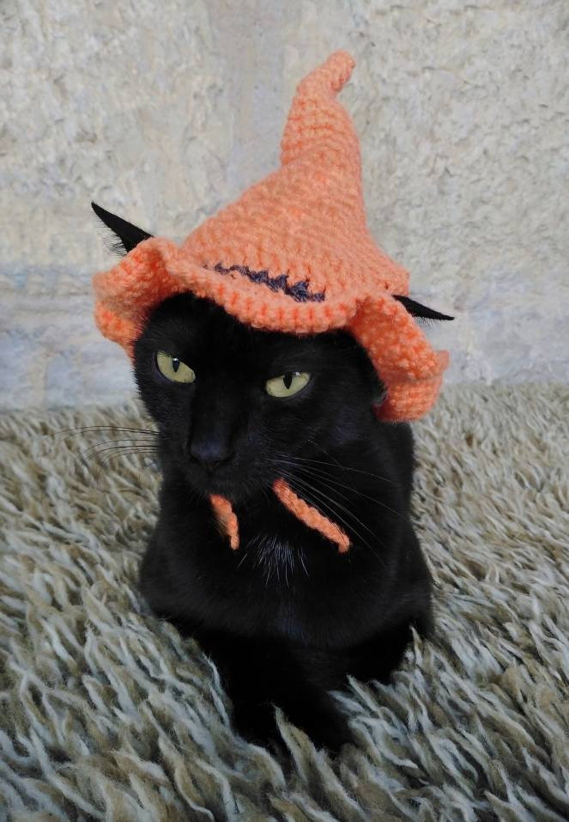 Witch Pet Crochet Hat Halloween Pet Costume Gift for Pet Lovers