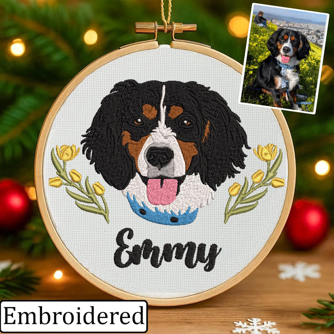 Ornement personnalisé en bois pour portrait d'animal de compagnie, cadeau commémoratif pour animaux de compagnie, cadeau de Noël pour les amoureux des animaux