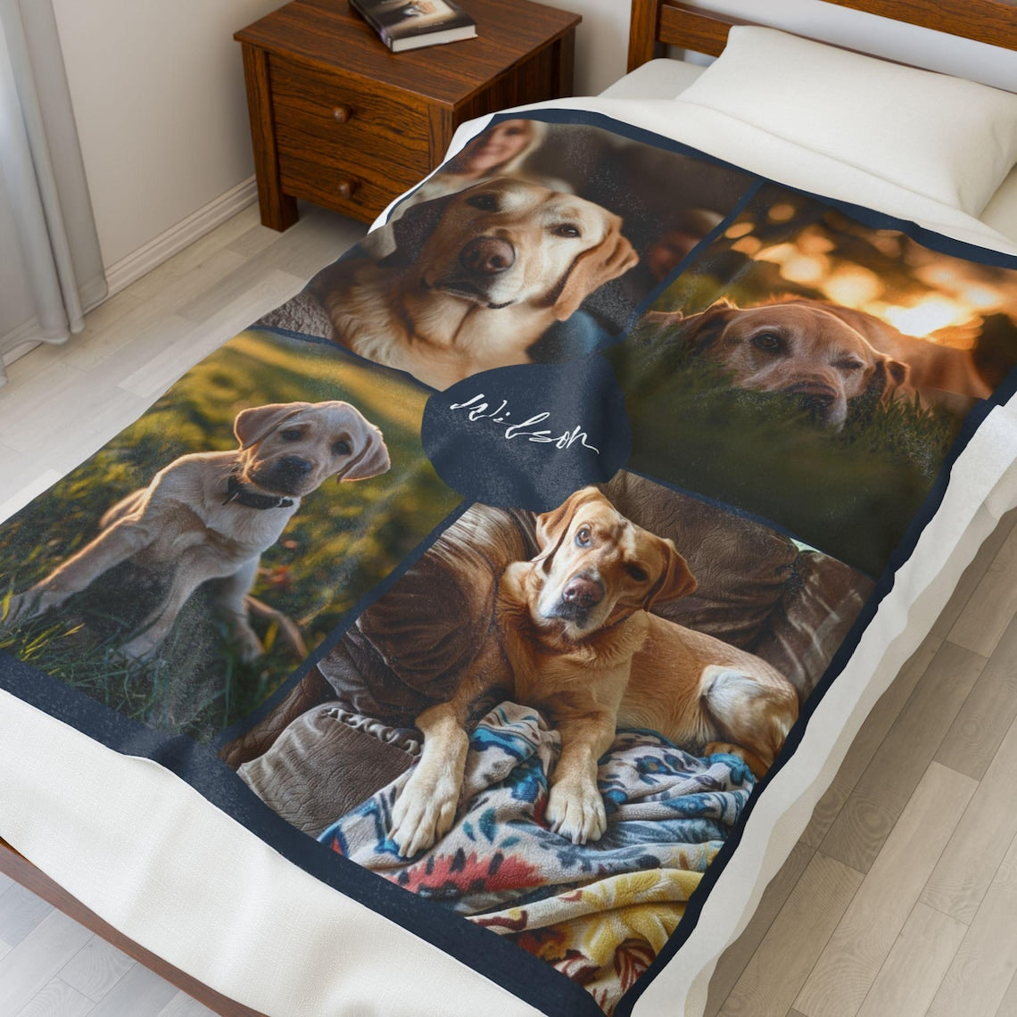 Custom Pet Photo Collage Blanket – Personalized Comfortable Blanket Gift for Dog & Cat Lovers Birthday & Christmas Gift