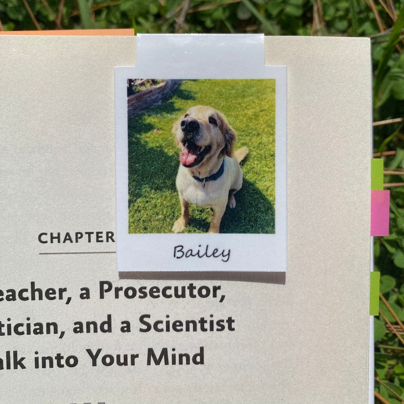 Custom Pet Photo Magnetic Bookmark – Personalized Back To School Gift for Dog & Cat Lovers