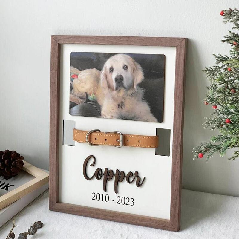 Letrero conmemorativo personalizado para collar de mascota con oreja y nombre, regalo para amantes de las mascotas