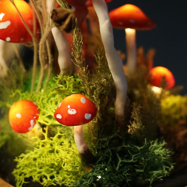 Personalized Fox and Red Mushroom Lamp Birthday Christmas Gift For Pet Lovers