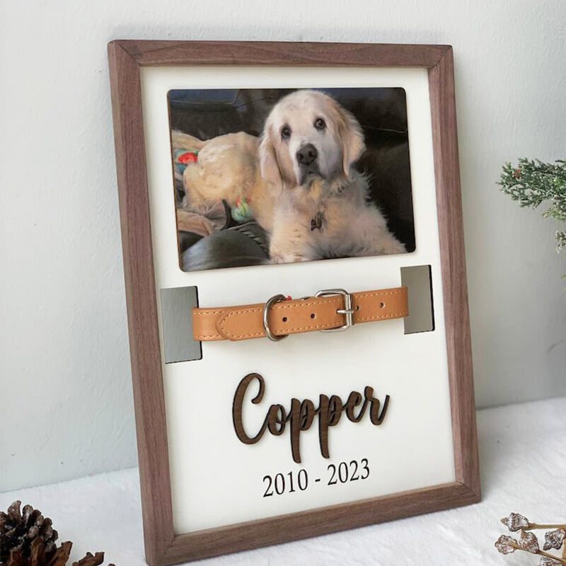 Letrero conmemorativo personalizado para collar de mascota con oreja y nombre, regalo para amantes de las mascotas