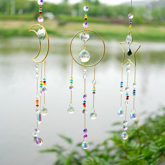 Custom Pet Memorial Suncatcher – Rainbow Bridge Crystal Keepsake with Pet Name for Dog or Cat Loss