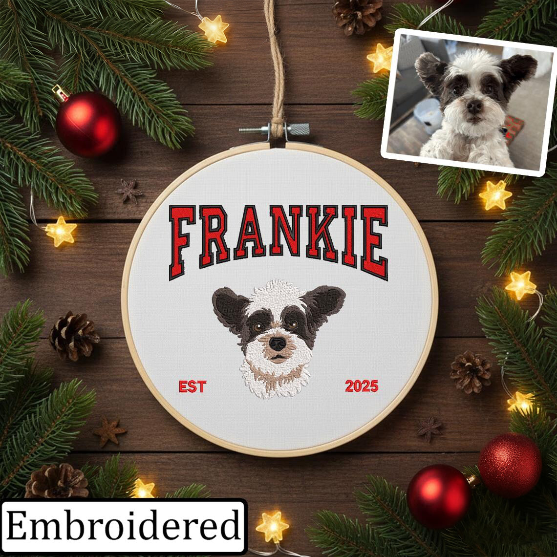 Ornement personnalisé en bois pour portrait d'animal de compagnie, cadeau commémoratif pour animaux de compagnie, cadeau de Noël pour les amoureux des animaux