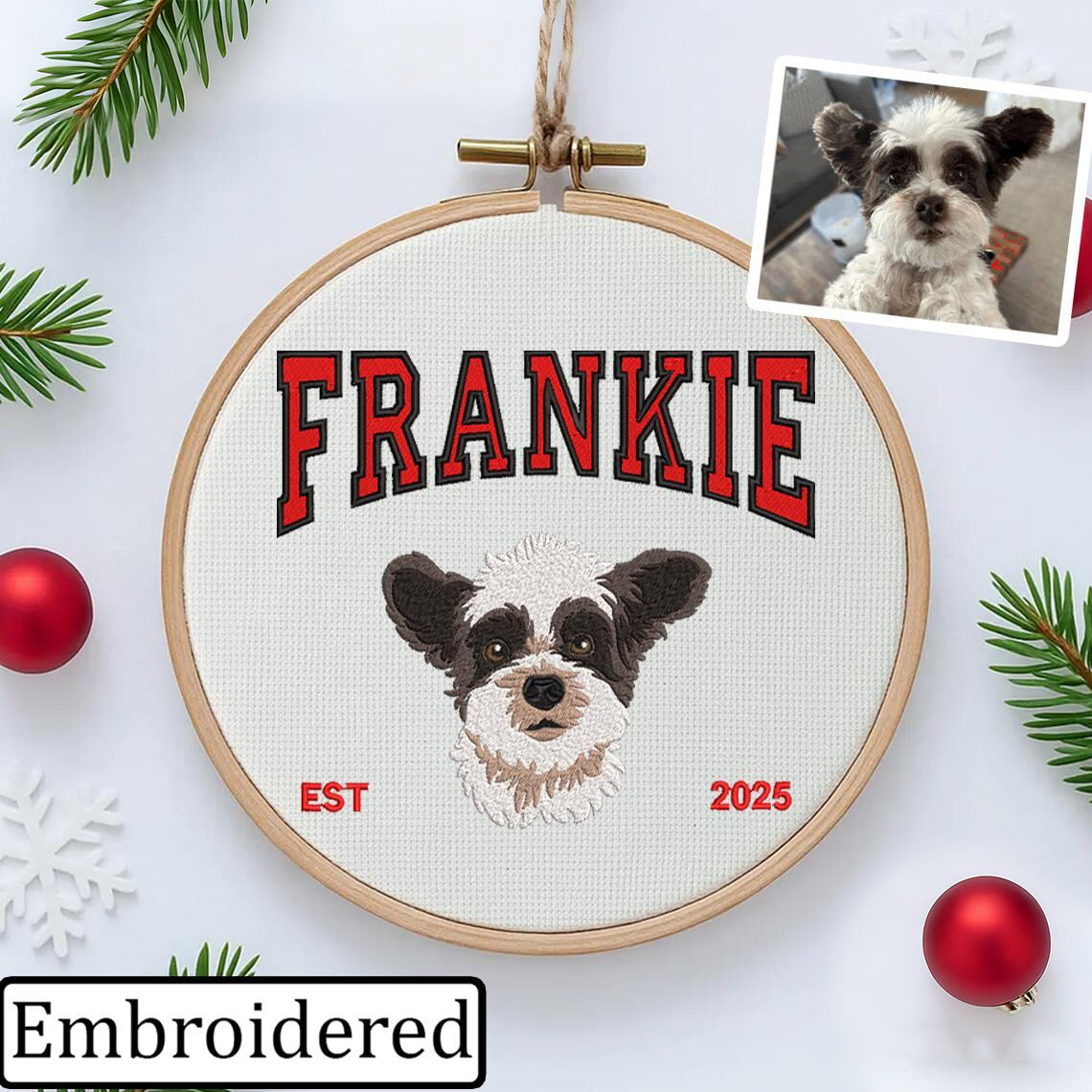 Ornement personnalisé en bois pour portrait d'animal de compagnie, cadeau commémoratif pour animaux de compagnie, cadeau de Noël pour les amoureux des animaux