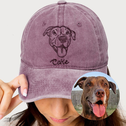 Personalisierte Haustier Ohren Lineart Leder Patch Hut Baseball-Cap für Tierliebhaber