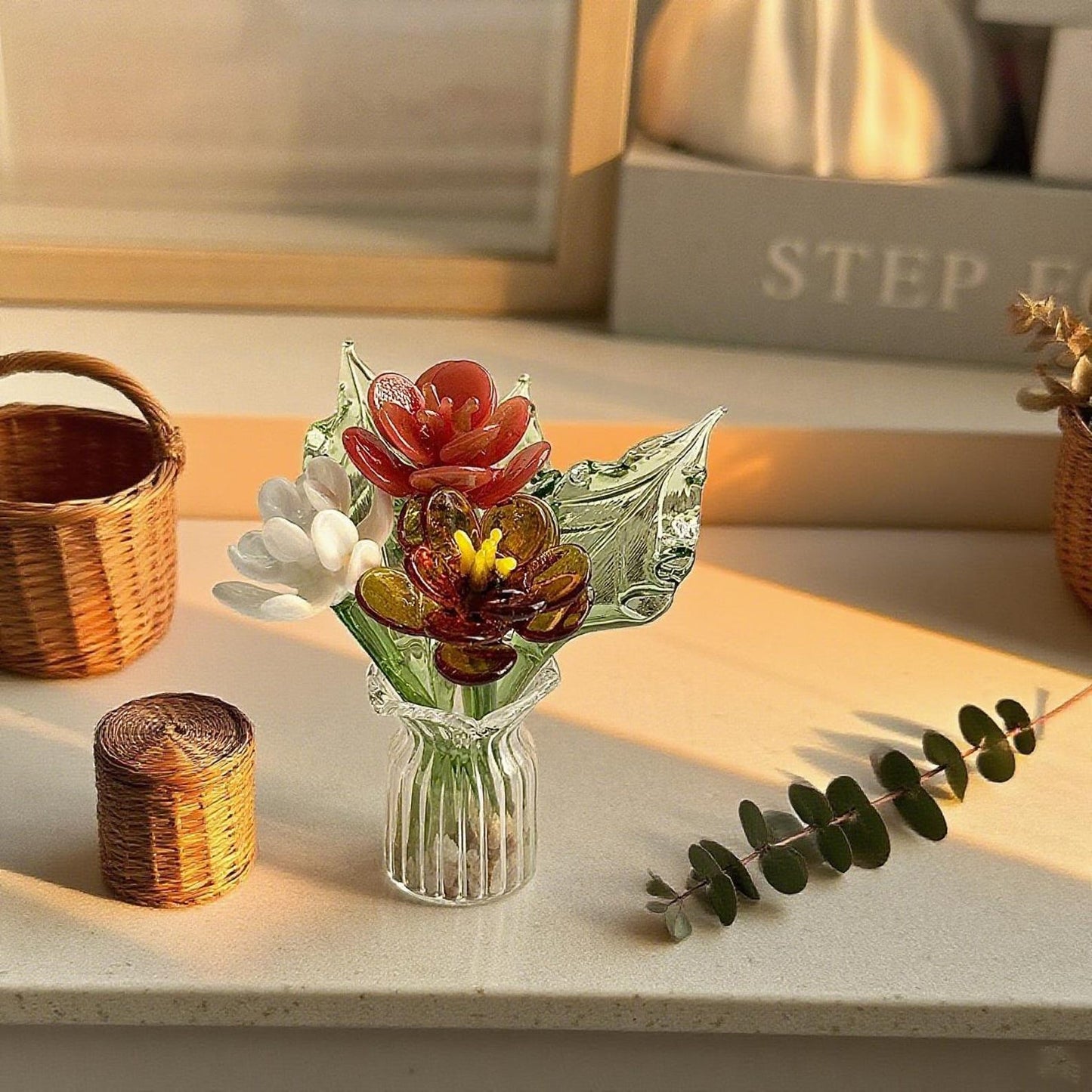 Personalized Mini Glass Birth Month Flower Unique Gifts for Mom Grandma Mother's Day Christmas Gift Ideas