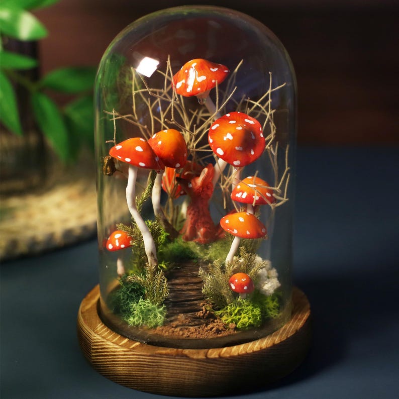 Personalized Fox and Red Mushroom Lamp Birthday Christmas Gift For Pet Lovers