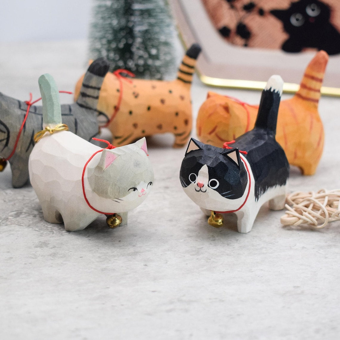 Personalized Wooden Cat Pet Figurine Personalized Cat Ring Holder for Wedding Wooden Wedding Decor Bridal Shower Gift