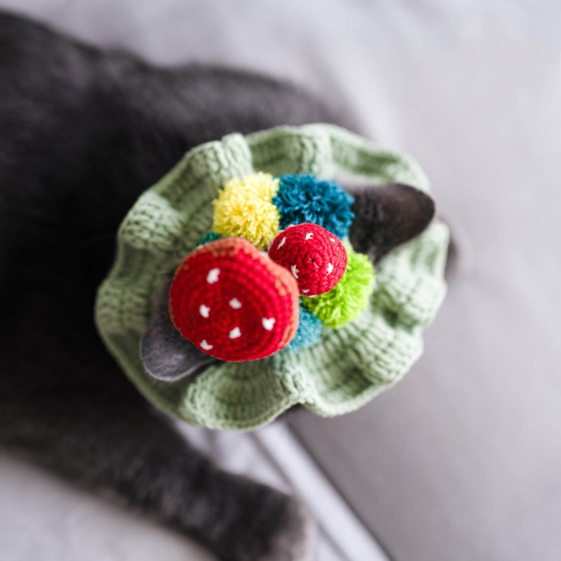 Crochet Mushroom Pet Hat Halloween Pet Costume Gift for Pet Lovers
