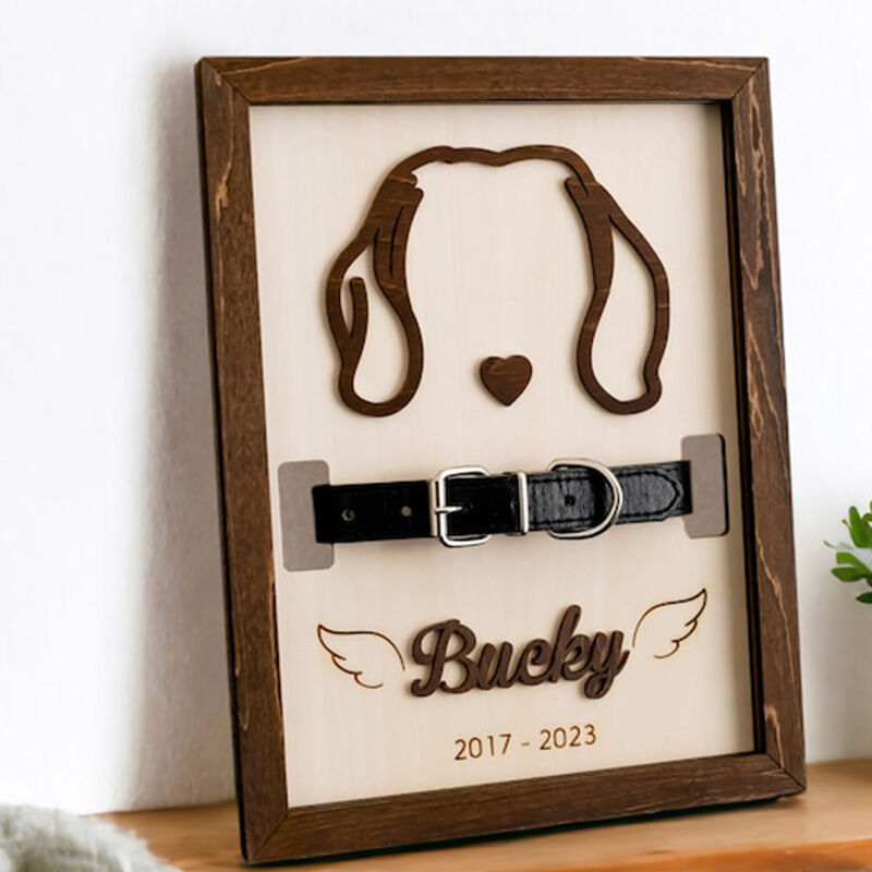 Letrero conmemorativo personalizado para collar de mascota con oreja y nombre, regalo para amantes de las mascotas