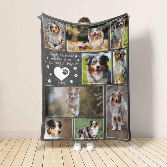 Personalized Dog Photo Blanket Dog Memorial Gift Keepsake Fleece Throw