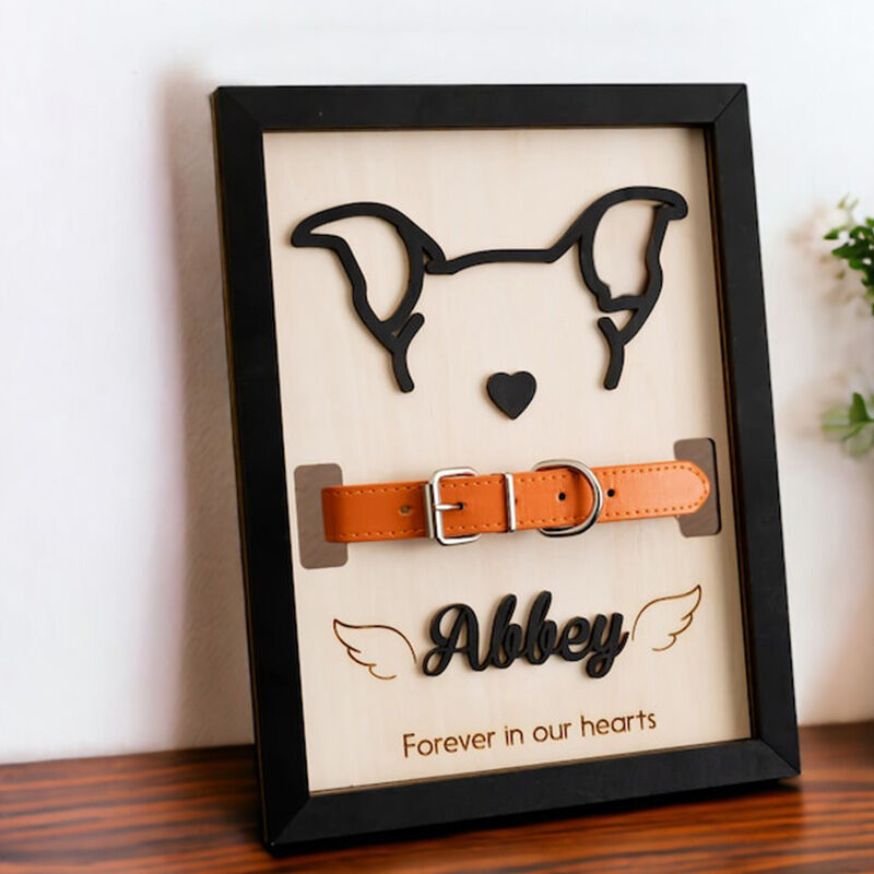 Letrero conmemorativo personalizado para collar de mascota con oreja y nombre, regalo para amantes de las mascotas