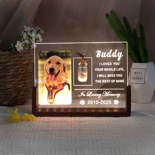 Veilleuse photo personnalisée en forme de patte de chien, cadeau commémoratif pour les amoureux des animaux 