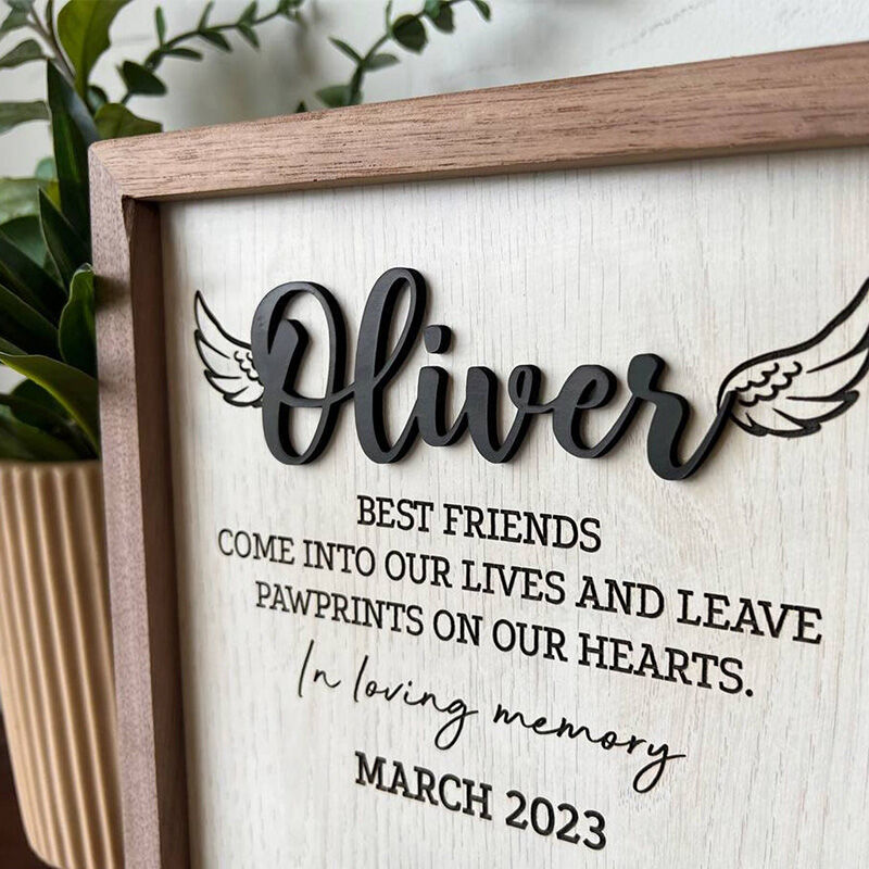 Letrero conmemorativo personalizado para collar de mascota con oreja y nombre, regalo para amantes de las mascotas