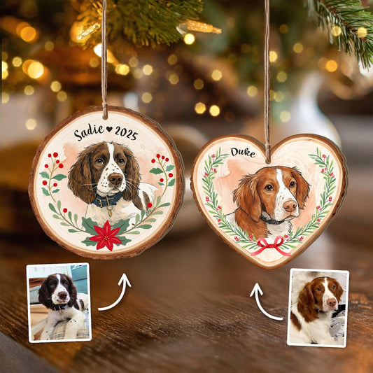 Personalized Pet Portrait From Photo Ornament Dog Christmas Ornament Cat Lover Gift Pet Memorial Gift Pet Sympathy Gift Christmas Decor