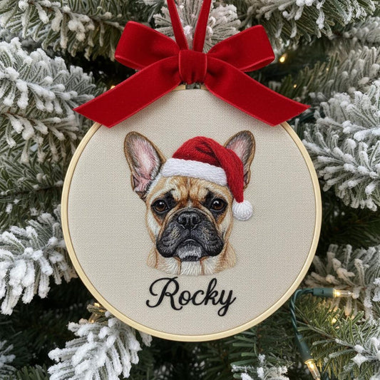 Personalized Embroidered Pet Picture Ornament Custom Dog Ornament Gift For Dog Owners Christmas Gift For Pet Lovers