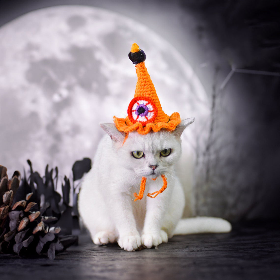 Witch Pet Crochet Hat Halloween Pet Costume Gift for Pet Lovers