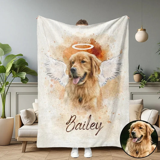 Personalized Pet Memorial Photo Blanket Sympathy Gift For Pet Lovers Christmas Gift for Dog Lovers