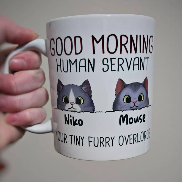 Customized Cartoon Dog Cat Face Mug – Personalized Birthday & Christmas Gift for Pet Lovers