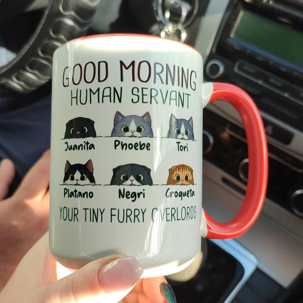 Customized Cartoon Dog Cat Face Mug – Personalized Birthday & Christmas Gift for Pet Lovers