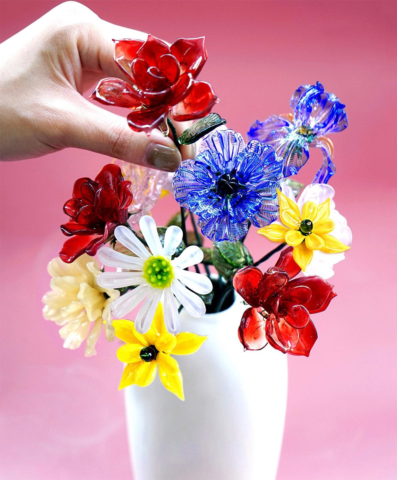 Fleur en verre personnalisée pour le mois de naissance, cadeaux uniques pour maman, grand-mère, fête des mères, idées cadeaux de Noël