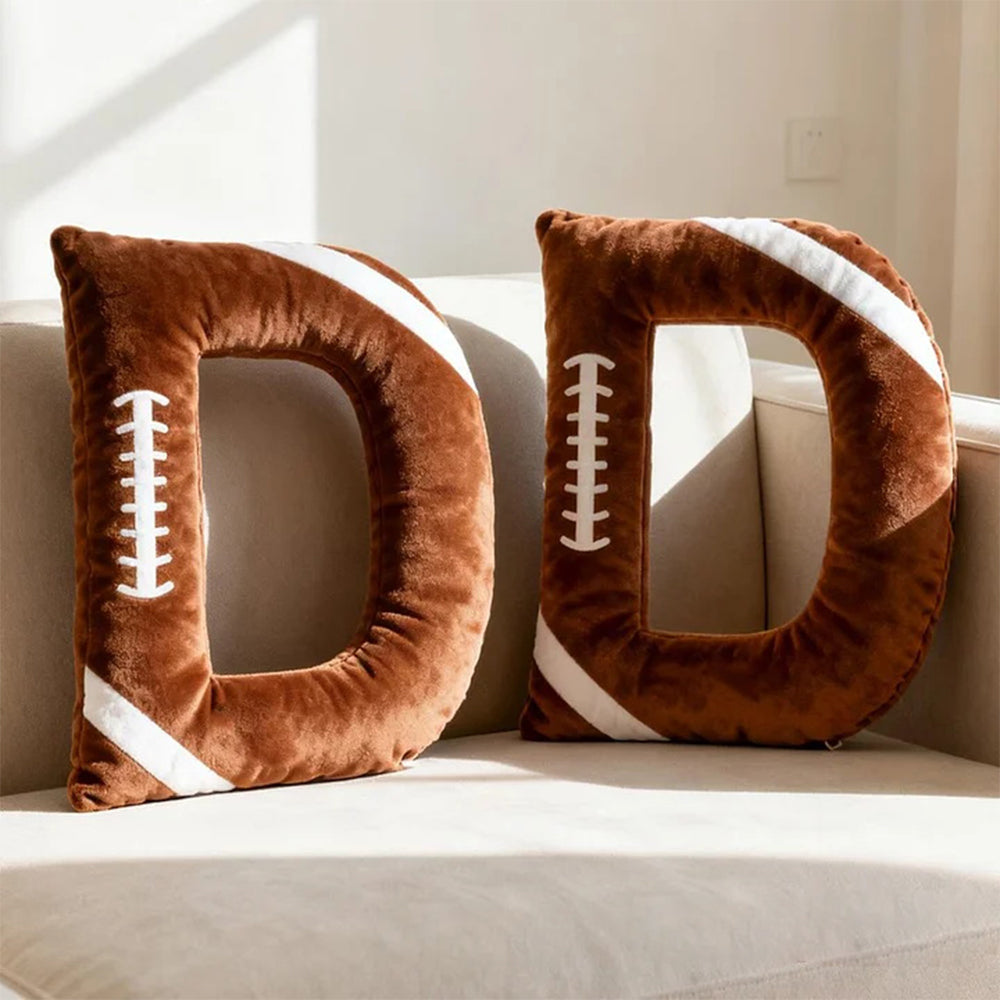 Personalized Football Pillow with Name Football Letter Pillow Game Day Party Decor