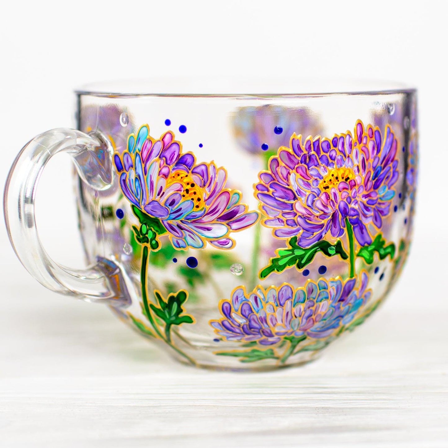 Personalized Birth Flower Glass Mug Unique Gifts for Mom Grandma Mother's Day Christmas Gift