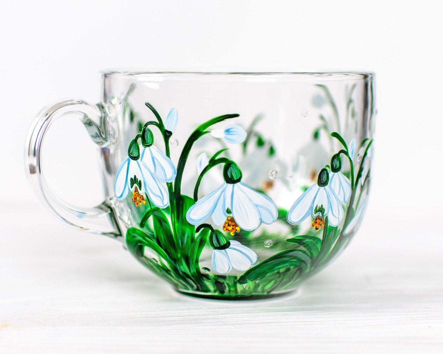 Personalized Birth Flower Glass Mug Unique Gifts for Mom Grandma Mother's Day Christmas Gift
