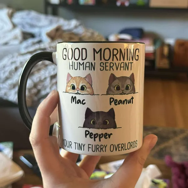 Customized Cartoon Dog Cat Face Mug – Personalized Birthday & Christmas Gift for Pet Lovers