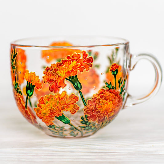 Personalized Birth Flower Glass Mug Unique Gifts for Mom Grandma Mother's Day Christmas Gift