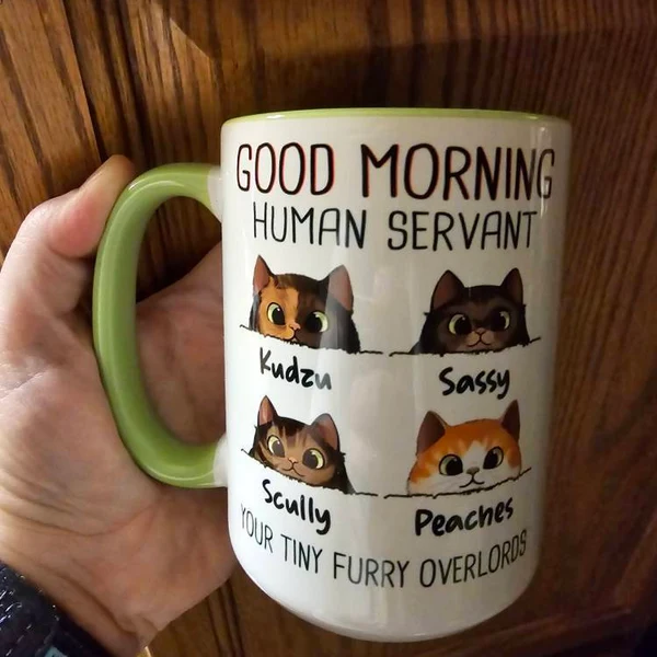 Customized Cartoon Dog Cat Face Mug – Personalized Birthday & Christmas Gift for Pet Lovers