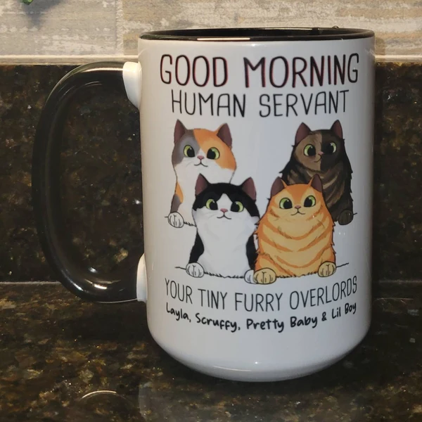 Customized Cartoon Dog Cat Photo Portrait Mug – Personalized Birthday & Christmas Gift for Pet Lovers